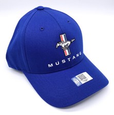 Hat / Cap w/ Ford Mustang Pony Grille Emblem - Blue w/ White Stitching