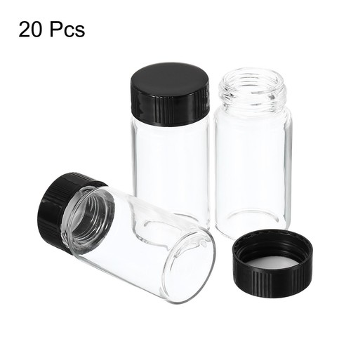 20mL Reagenz Media Flasche 20Paket Rund Glas Lagerflaschen Schraube Kappe Klar - Bild 2 von 5