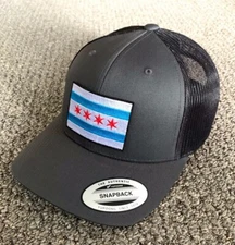 Chicago Hat Chicago Flag SnapBack Trucker Mesh Cap Handcrafted in Florida