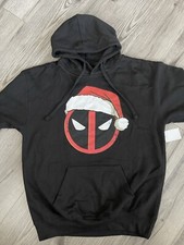 Christmas Marvel Deadpool Santa Men  s Hoodie Size Medium New With Tags