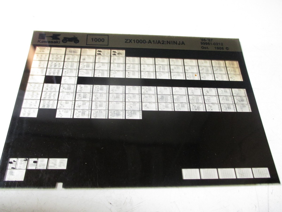 A110A2ページ Kawasaki ZX1000 - A1/A2: NINJA Parts List Micro Fiche | eBay
