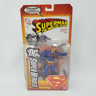 NOS 2006 DC SuperHeroes S3 Select Sculpt Superman Action Figure with Comic Book