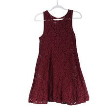 Free People Brown Mini Dress Women Size S Floral Lace Overlay Lined Stretch