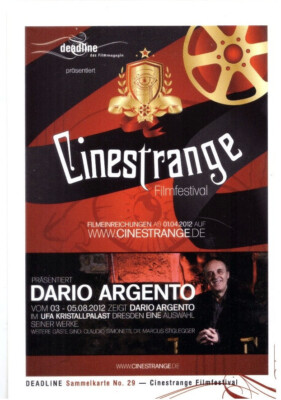 Postkarte ''Cinestrange'' Movie Festival presented by Dario Argento