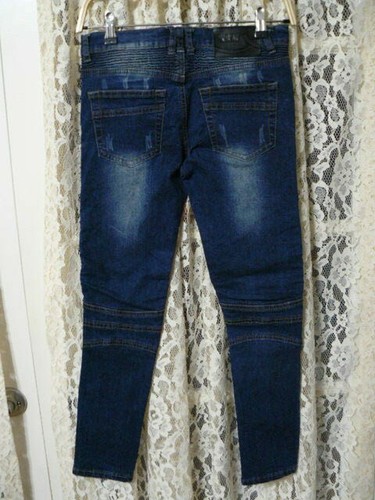 *XR XRAY JEANS BOYS SIZE 10 (28x26) MOTO STRETCH JEANS-DISTRESSED-RIBBED-ECU - Picture 2 of 12