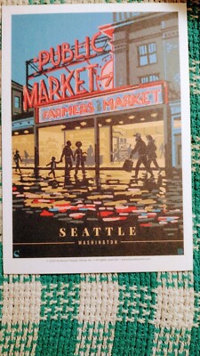 POST CARD PUBLIC MARKET SEATTLE WASHINGTON