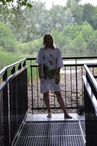 Oversized Shirt Kleid Blumen Sommer 90er True Vintage 90s dress flower plants - Bild 2 von 9