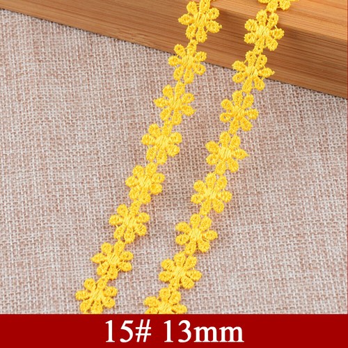 13/15/25mm Guipure Embroidered Daisy Flower Lace Trim Sewing and Embellishment - Picture 26 of 63