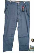 Chaps New Mens 36x30 Chino Straight Fit Dondi Blue Pants Coastland Wash NWT