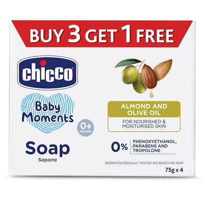 Chicco Baby Moments Soap For Glowing And Nourishes Skin 75gm Each Set Of 4