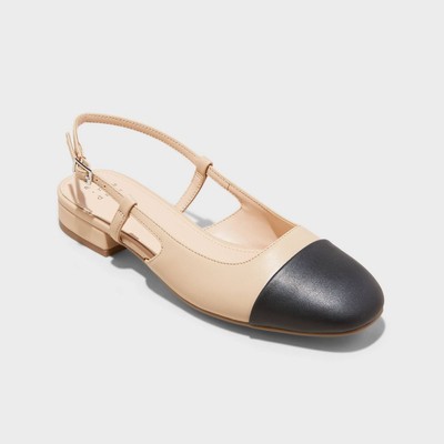 A New Day Women's Faux Leather Slingback Casual Ballet Flats Round Toe