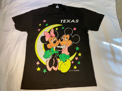 Vintage Disney T Shirt Xl Neon Mickey Minnie Mouse By Velva Sheen Texas Vtg Ebay