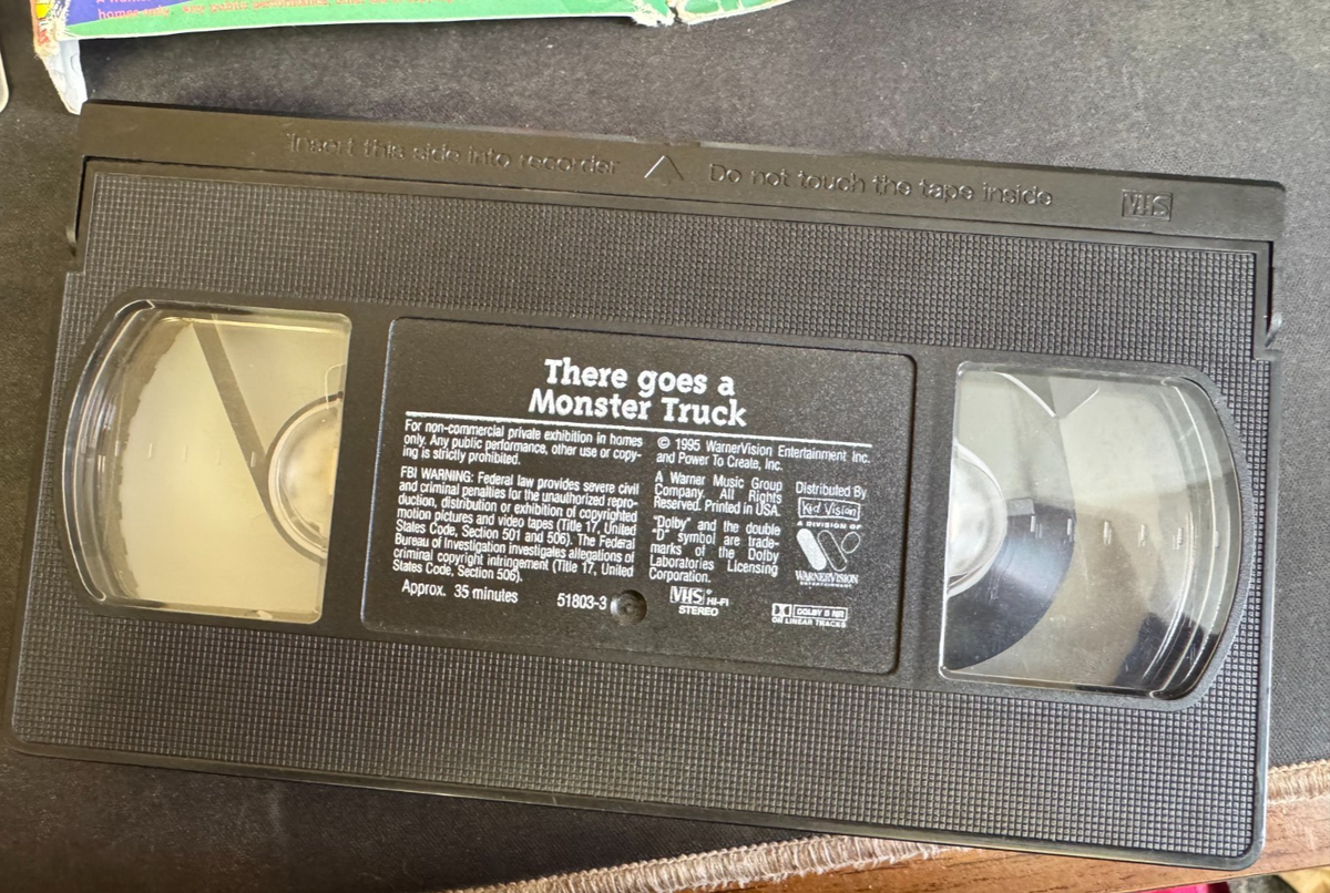 There Goes a Monster Truck VHS 1995 BOX IS RIPPED APART BUT