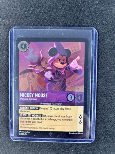 DISNEY LORCANA THE FIRST CHAPTER FOIL SUPER RARE CARD MICKEY