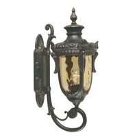 AußEnleuchte Wandlampe Laterne Metall Glas Bronze H 52,5 Cm Antik Gartenlampe