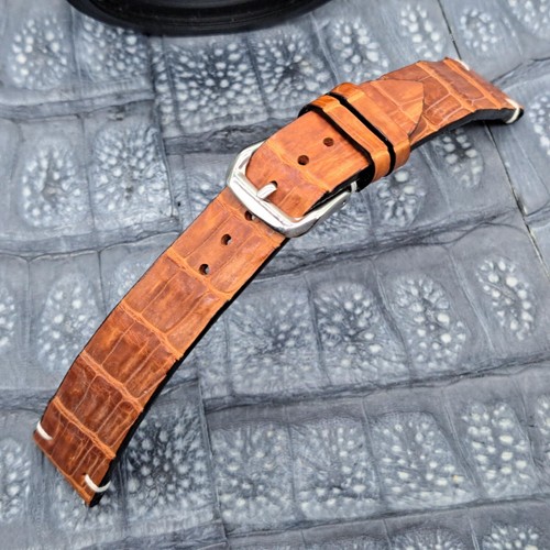 20mm/16mm Exotic Leather Bund Watch Band Military Fashion Minimalist Design - Picture 12 of 15