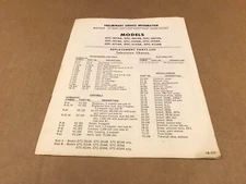 Vintage Philco Televsion Chassis Replacement Parts List