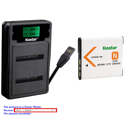 Kastar Battery LCD Dual Charger for Sony NP-BN1 BC-CSN Sony Cyber-shot DSC-W520