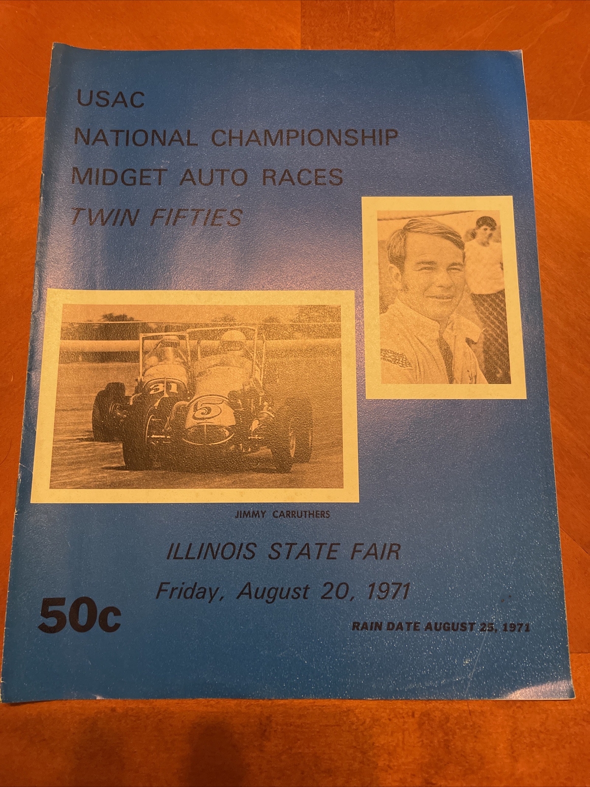 1971 Midget Race Program, Illinois State Fair, Jimmy Caruthers Cover | eBay