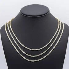 Round-Cut Tennis Chain Necklace 14K Yellow Gold-Plated Silver