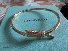 New.Knot Bangle 18K rose Gold DiamondTlfany&Co Sz 6.7