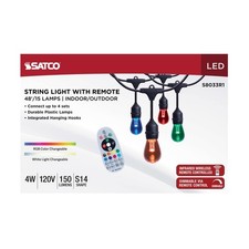 Satco S8033r1 -48 Led S14 Indooroutdoor Color Changing String Lights 15 Bulb Satco S8033r1 -48 Led S14 Indooroutdoor Color Changing String Lights 15 Bulb