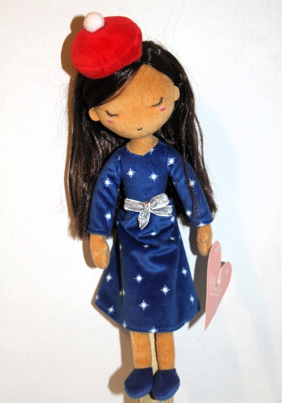 LITTLE LILLY & Friends HOLIDAY COLLECTION 12" Plush GIRL Rag DOLL Star dress NWT