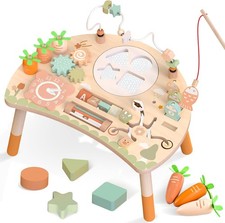 Activity Table for Toddlers 1-3, 9 in 1 Montessori Sensory Table with Bead Maze