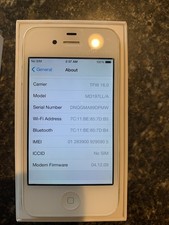 Apple iPhone 4 White A1332 MD197LL/A Smartphone with Box 8GB