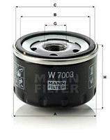 Mann-Filter W7003 ÖLfilter FüR Alfa Romeo Passend FüR Fiat Lancia
