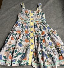 Matilda Jane Girls Size 4 Ruffle Layered Floral Dress With Buttons.