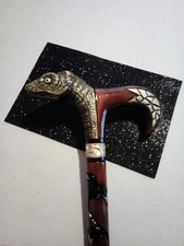 Snake handle hand carved wooden walking stick for men women cane animal gift X4