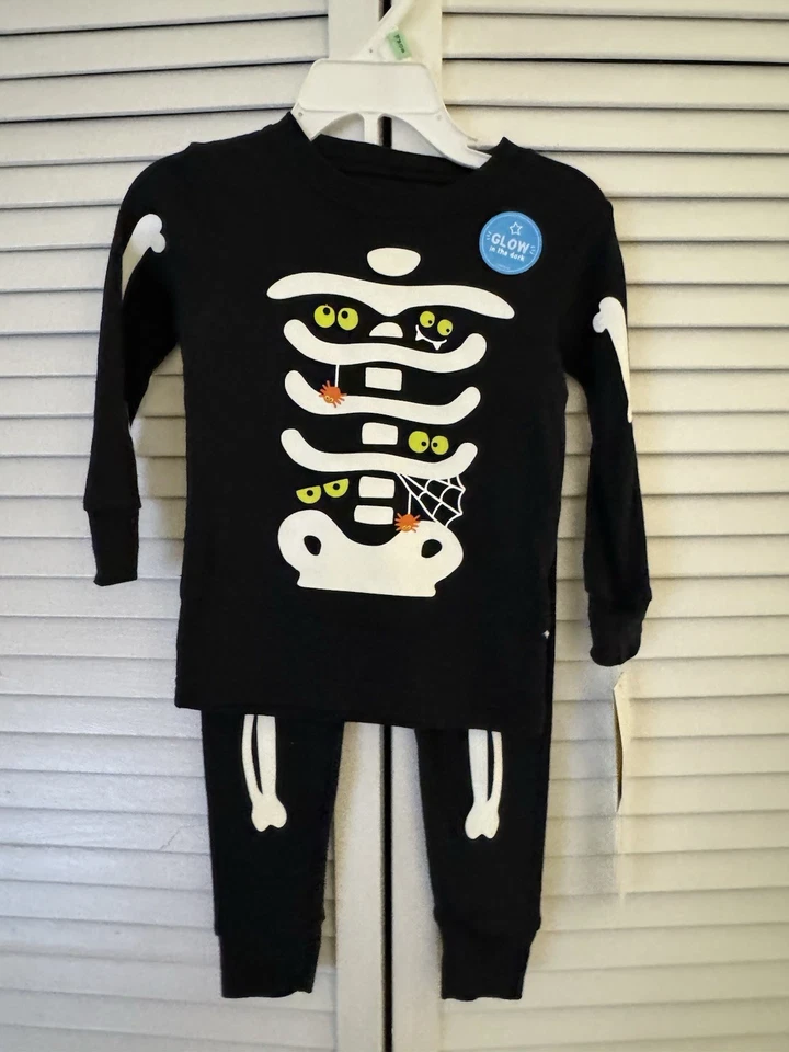 Carter's Halloween Brilla en la Oscuridad Esqueleto Pijama Bebé 18 Meses Nuevo con Etiquetas Foto 2 de 4
