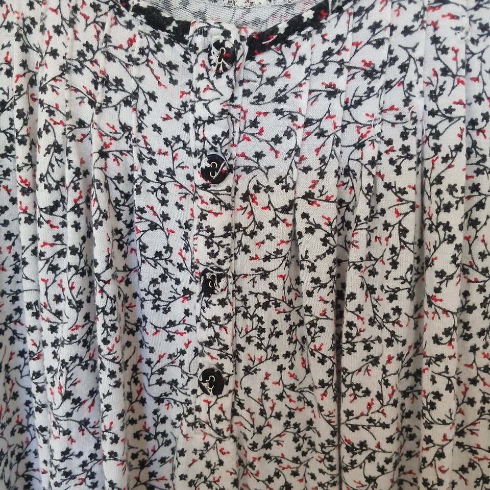 Ellen Tracy Womens PJ Set Sz 1X Long Sleeve Scoop Neck Black/Red/White - Image 3 of 4