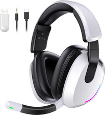 YPBDAN Wireless Gaming Headset for PS5 PS4 PC Switch Mac - RGB Over-Ear Headphon