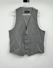 Pronto Uomo Gray Wool 4 Button Vest Preppy Mens M Wedding Prom Party