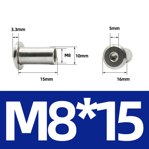 Möbelverbinder Verbindungs Muttern Holzverbindermuttern | 304 Edelstahl | M3-M10 - Picture 107 of 132