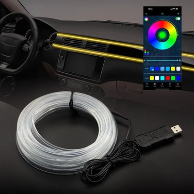 RGB LED Lichtstreifen Auto Innenraum 5m Steuerung APP USB Atmosphe4re Lampe