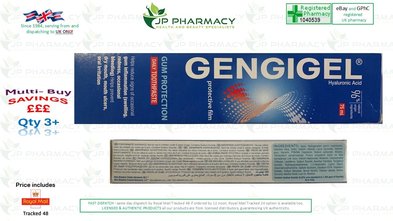 GENGIGEL GUM PROTECTION Prevents Dry Mouth, Mouth Ulcers Toothpaste. 75ml