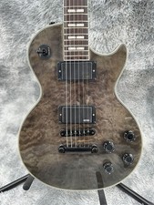Custom Shop LP Electric Guitar Transparent Black Quilted Maple Top Mahogany body