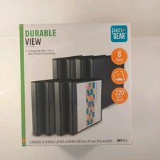 8 Pk Pen & Gear Binders Vista Durable View 1”in D Ring 220 Sheets Capacity NIB