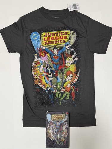 Maglietta Justice League of America DC Comic 100% cotone grigio Superman taglia S Hero - Foto 2 di 9