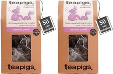 Teapigs Jasmine Pearls Tea Bags Made With Whole Leaves(2 Pack of 50 Tea Bags)