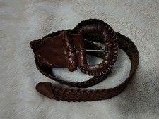 Brown Braided Leather Belt - Women's Size L