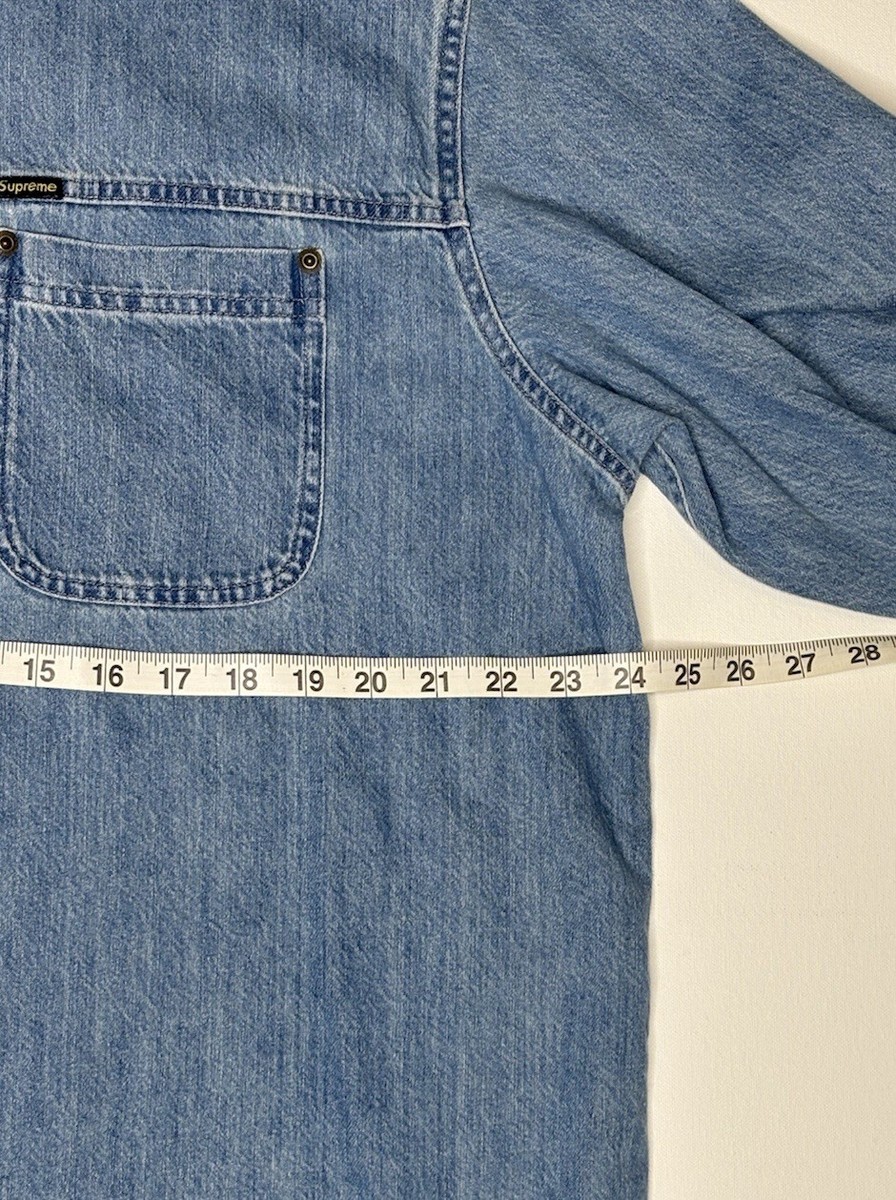 Supreme Denim Snap Shirt FW22 Size XL Blue Jean Jacket Button Down