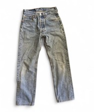 Levi's 501 Jeans Vintage 90s Light Blue Denim, Button Fly, Made in USA