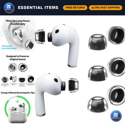 Secure-Fit Silicone Ear Tips for AirPods Pro 3 - Crystal Clear Sound & Comfort
