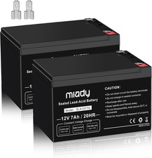 12V 7Ah Rechargeable Sealed Lead Acid Battery 2 Pack 