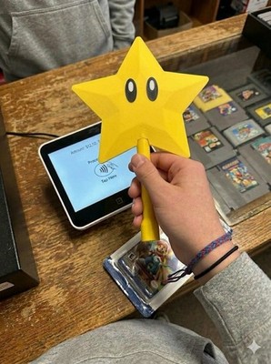 3D Printed inspired by Super Mario Bros. Super Star Yellow Star Wand Tap Pay