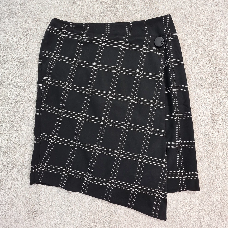 Saia Reta Monroe And Main Seasonless Stretch Preta Carreira Tamanho 10 NOVA - Imagem 2 de 4